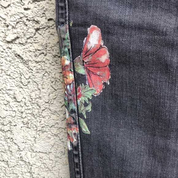 Zara Basic Z1975 Grey Floral Print Skinny Jeans - Picture 5 of 9